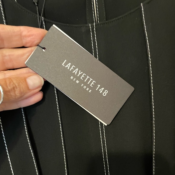 Lafayette 148 New York Finesse Crepe Tayla Blouse Sz M - Picture 8 of 11